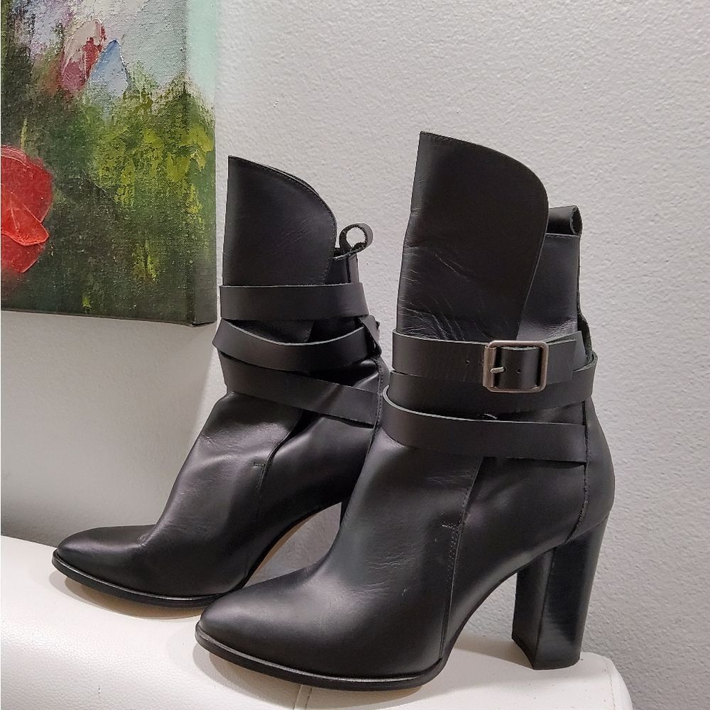 Shellys London Strap Heel Boots Size 38